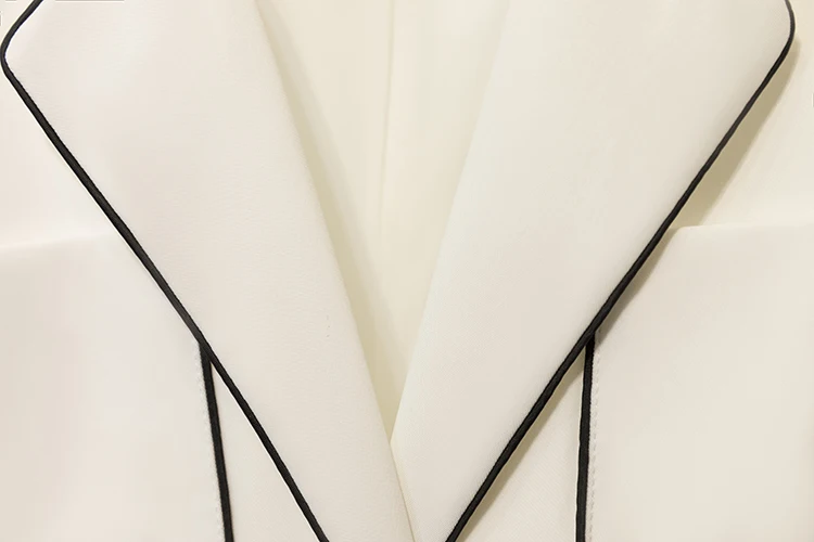 Высокое качество Женская мода полиэстер Осень и Зима Новая мода тонкий Простой галстук белый Повседневный женский жакет