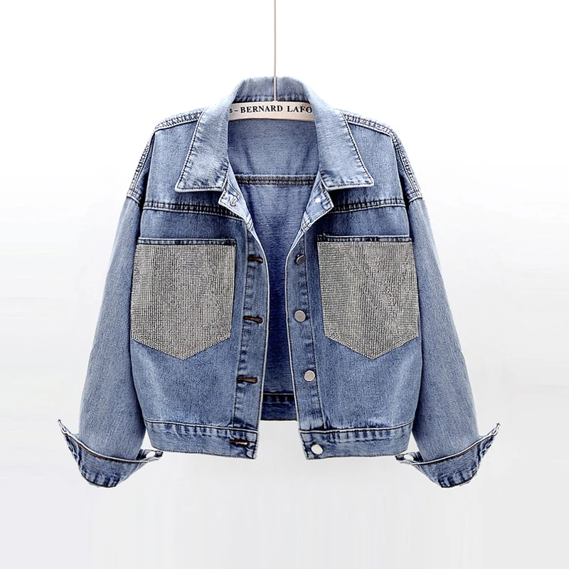 

2019 autumn new Korean drilling denim jacket female short loose BF Harajuku style student jacket 1986