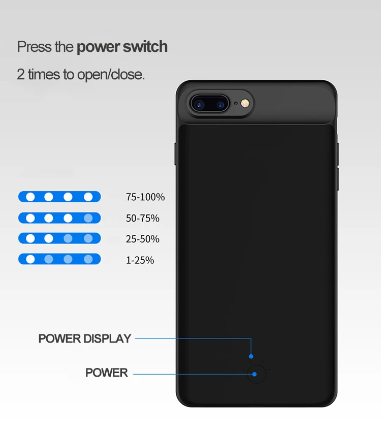 Батарея чехол 5000/7000 мАч для iphone 6 6s 7 8 Мощность банк заряда чехол для iphone 6 плюс 6s 7 8 плюс Батарея чехол Зарядное устройство