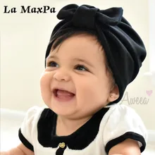 

Soli Cotton Twisted Baby Bow Hat Beanies For Kid Spring Autumn Knotted India Casual Cap Skullies Clothes Accessories
