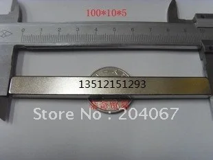 

100x10x5 (Nd-Fe-B)High strength magnet 100mmx10mmx5mm size free shipping 100*10*5 block magnet
