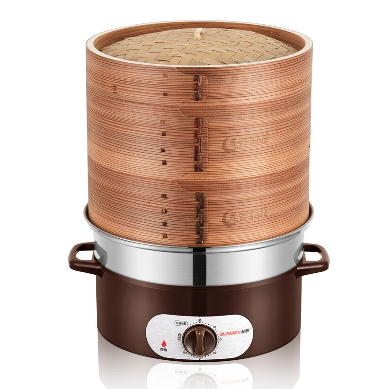 22,28cm Natural bamboo Steam Pot 3 Layer Thicken Hot Pot Cooker Anti
