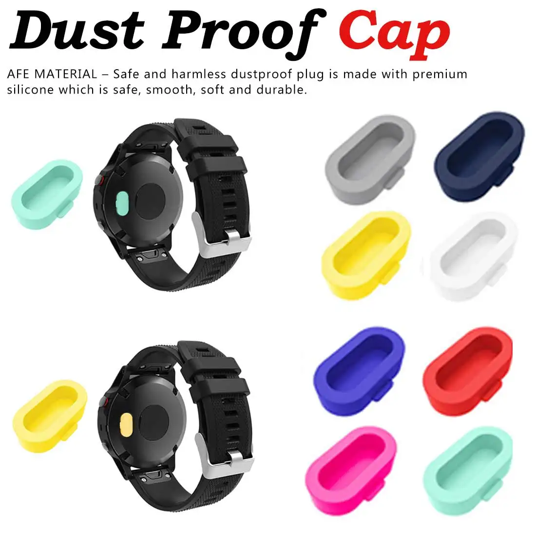 

Silicone Dust Proof Cap For Garmin Fenix 5/5X/5S Wristband Port Protector Resistant solid color Anti-dust Plugs