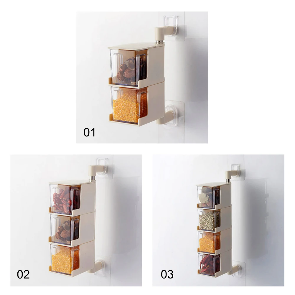 Вращающийся Кухня хранилище специй 2/3/4 Слои подставка для баночек и флаконов, прозрачное ногтевое-бесплатной настенный выключатель Пластик набор специй самоклеящаяся высокое