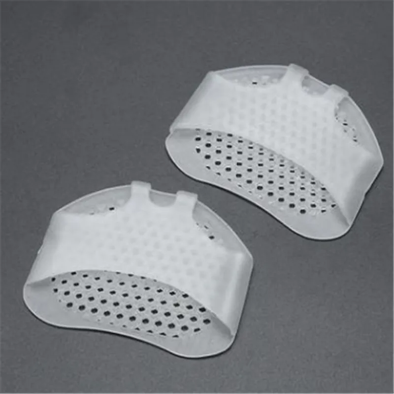 Yogis Women Socks Sponge Silicone Anti-slip Lining Open Toe Heelless Liner Sock Invisible Forefoot Cushion Foot Pad Cotton Socks - Цвет: Silicate--White