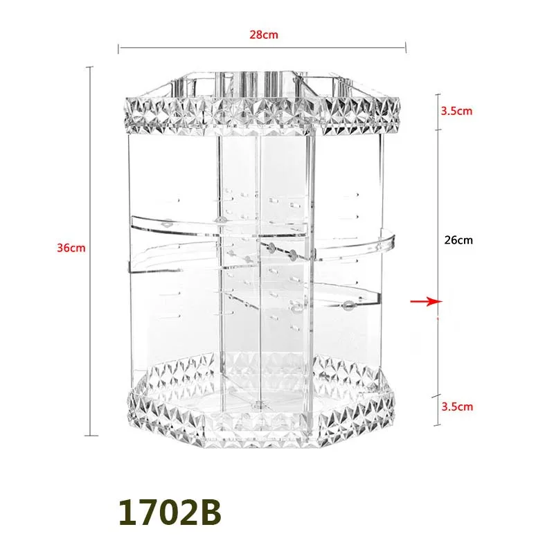 DIY 360 градусов вращающийся прозрачный акриловый ящик для хранения косметики модный многофункциональный съемный органайзер для косметики