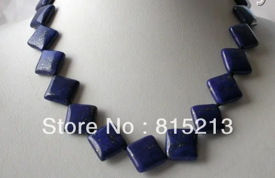 

FREE SHIPPING>>>@@ > N299 stunning big 15mm baroque rhombus crude blue lapis lazuli necklace