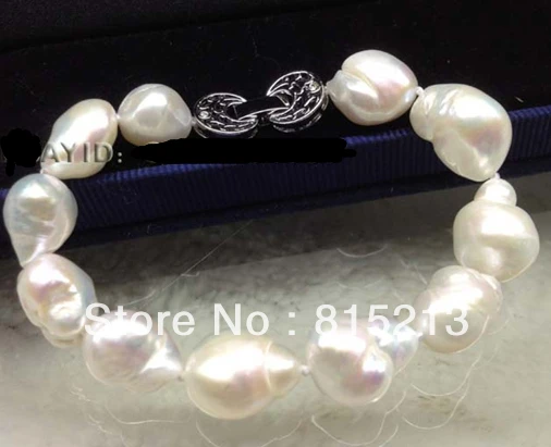 

826 Baroque 12-14mm Freshwater Cultured pearl Necklace Bracelet Pearl Set
