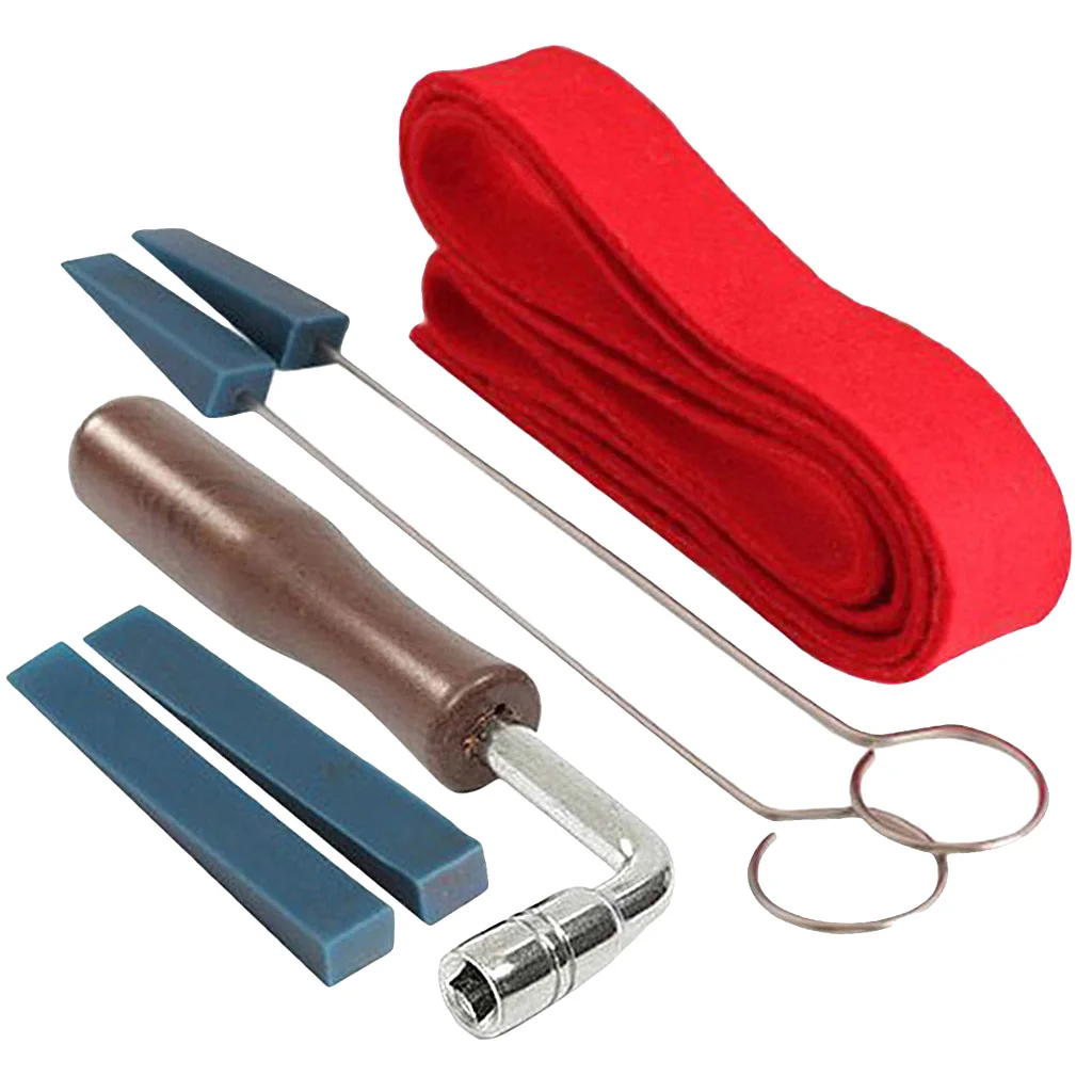 Piano Felt Temperament Strip and 4 Rubber Mutes Hammer Kits Woodwind Instruments Parts for Tune Fixing