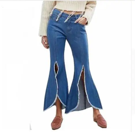 front split jeans