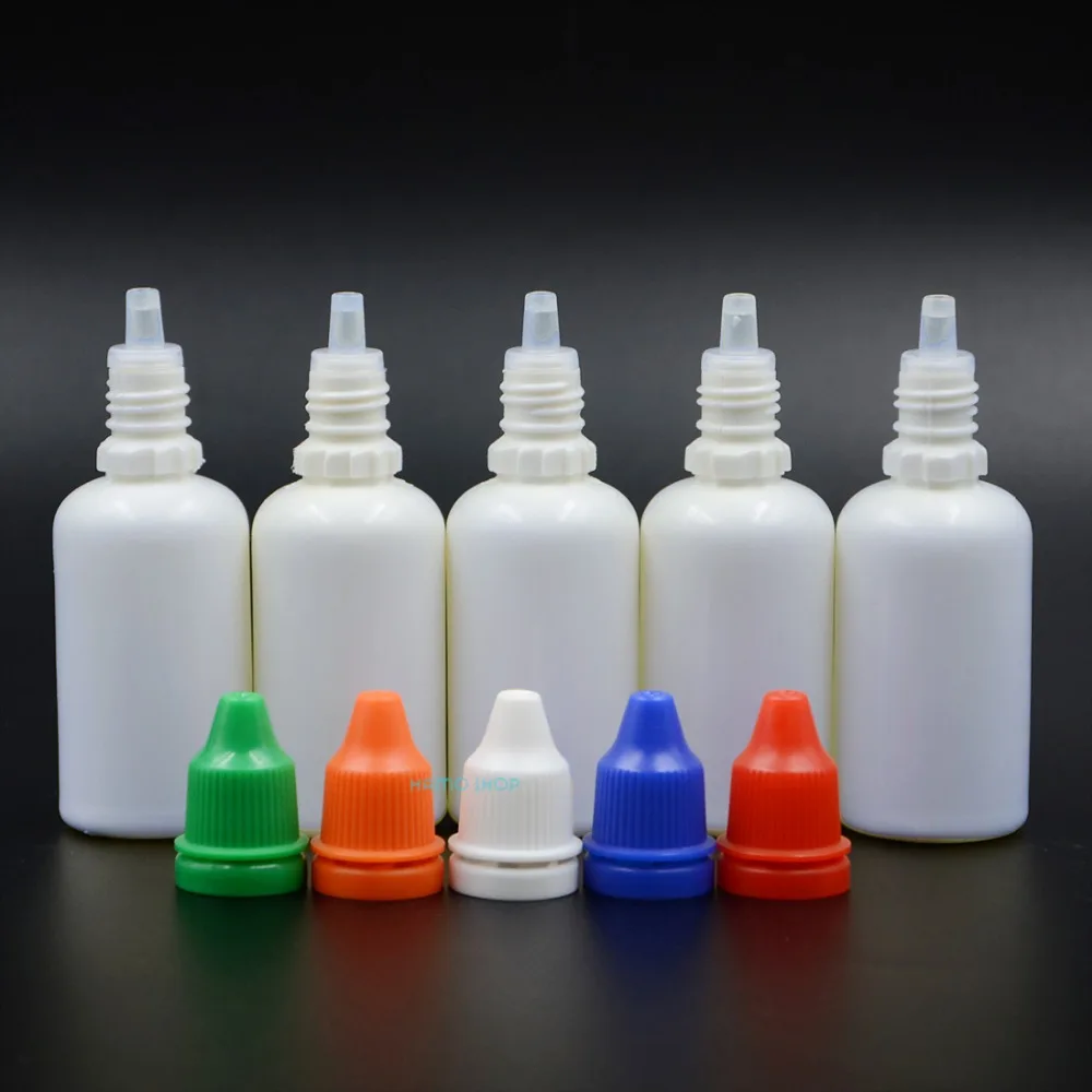 

5pcs 30ml Mix 5 Colors Eye Liquid Dropper Bottles New Perfume Empty Plastic Screw Cap Secure Lids White