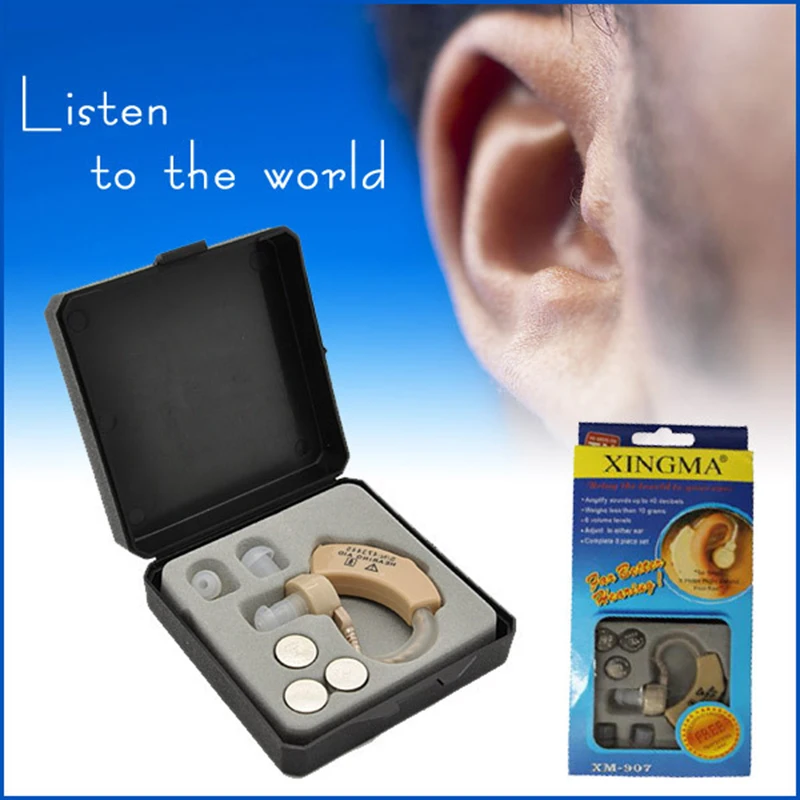 

Small Hearing Aid Sound Voice Amplifier XM-907 Hearing Aids for the Ear Deaf Aid with 3 Soft Ear Plug audifonos para sordos