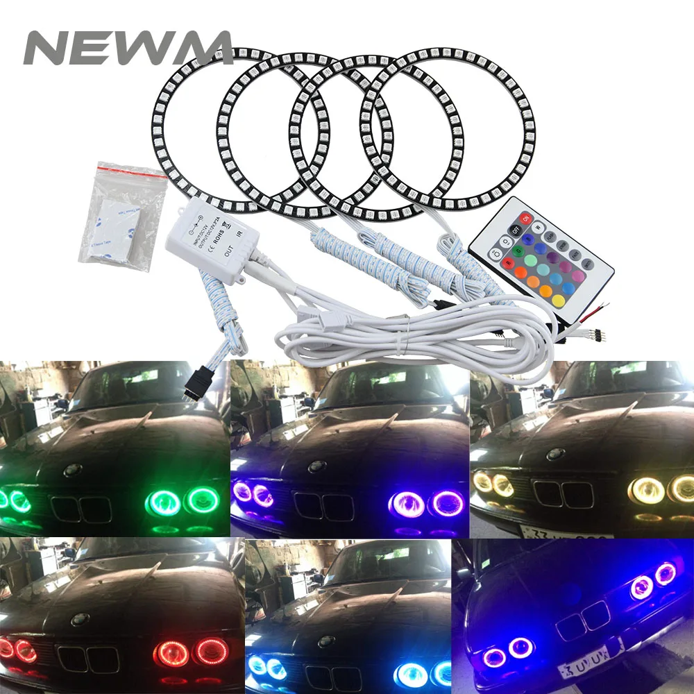 60 мм 66 72 75 80 90 100 120 125 Автомобильные светодиодные лампы 5050 SMD RGB ангельские глазки