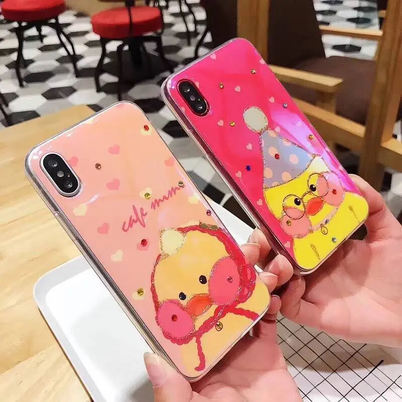 Чехол с 3D синим светом для iPhone X duck шикарный мягкий чехол телефона из ТПУ чехлы iphone