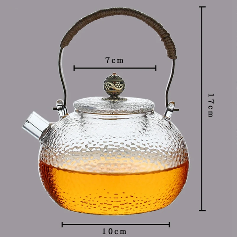 700 мл чайник холодный чайник молоток Термостойкое стекло прозрачная медная ручка луч горшок может быть Подогрев чайник