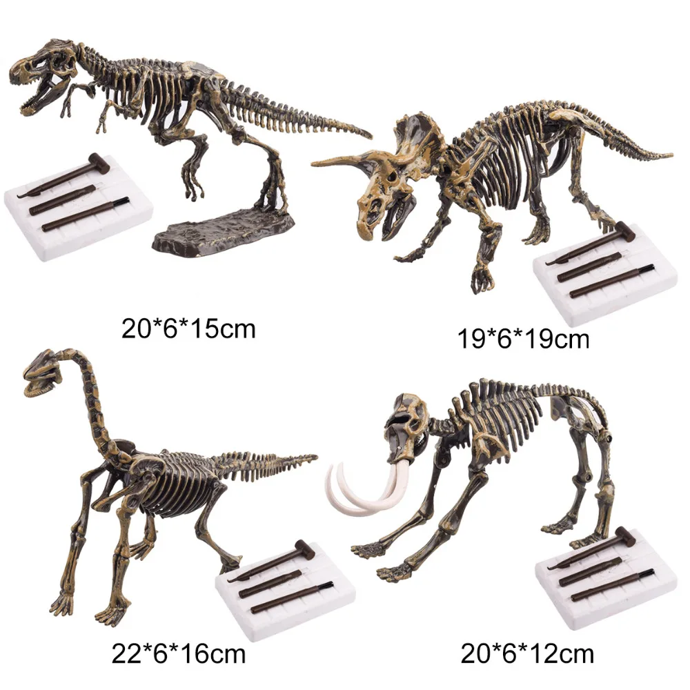 3D Динозавр Fossil Bones Science Kit выкопать динозавра и собрать Т-Рекс 3D Скелет древних животных модель раскопок