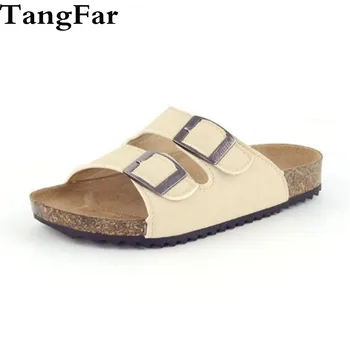 

Children Cork Slippers Nubuck Leather Boys Girls Beach Shoes Causal Breathable Unisex Sandal For Baby Fashion Kids Shoes