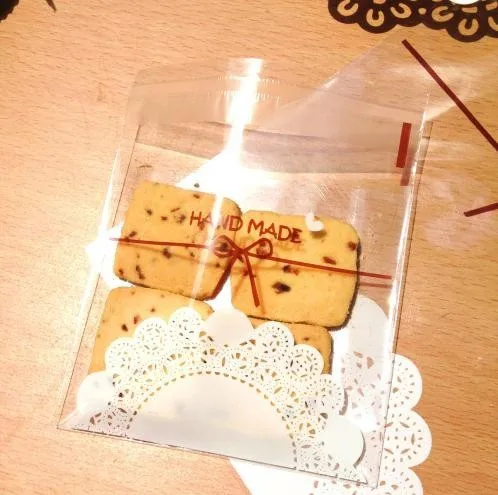 14 см* 14 см 100 шт. белый Кружево бантом cookie в упаковке bag Пластик самоклеящиеся свадебный торт конфеты макарон Сумки вечеринок