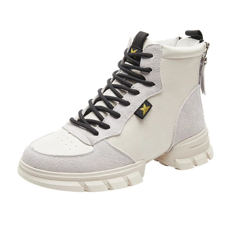 Cuir Noir En Bottes D'hiver Mode Femme Nouvelle Styles Véritable À Femmes Cheville Chaussures Main La Mycoron Moto white wqRUvpanzw