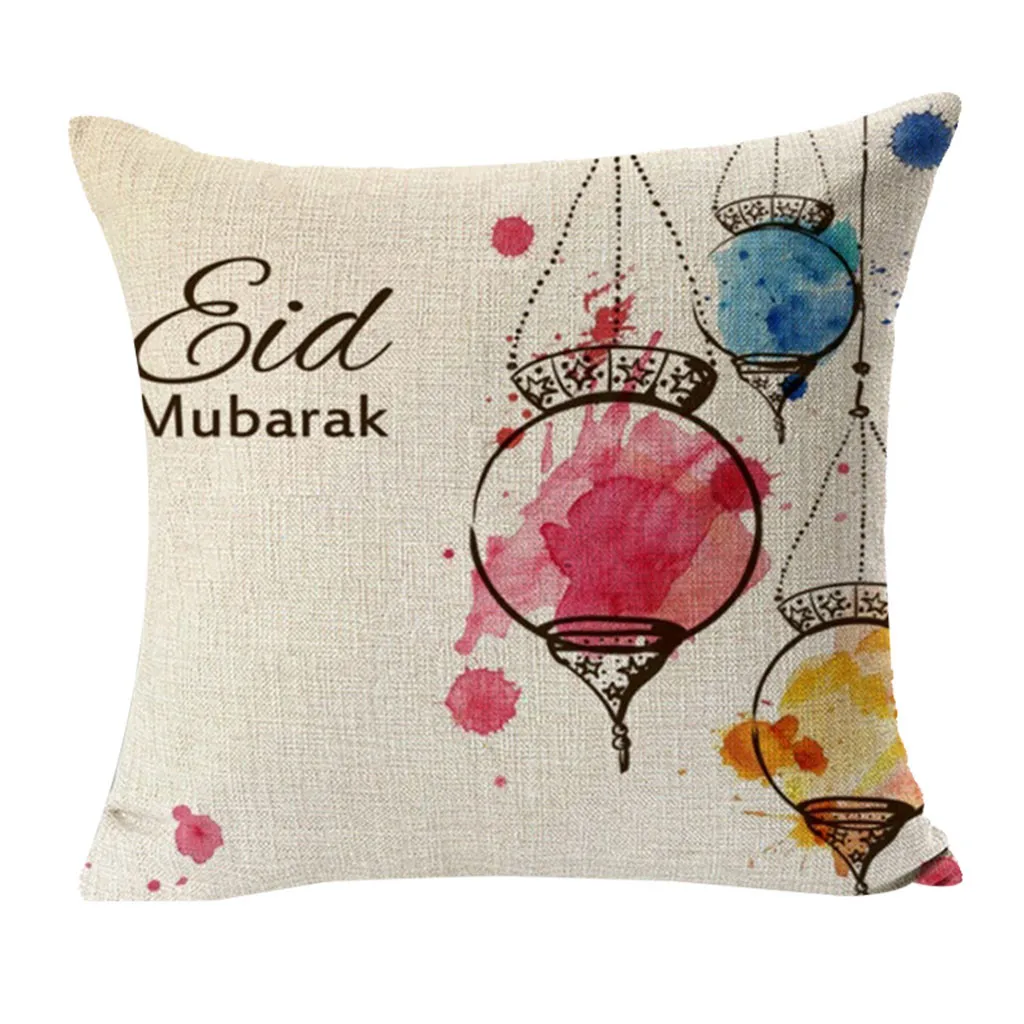1 шт Рамадан украшения 45x45 см хлопок диванная подушка подушку обложка для мусульманского праздника Рамадан украшение для дома ИД Мубарак Декор - Цвет: E