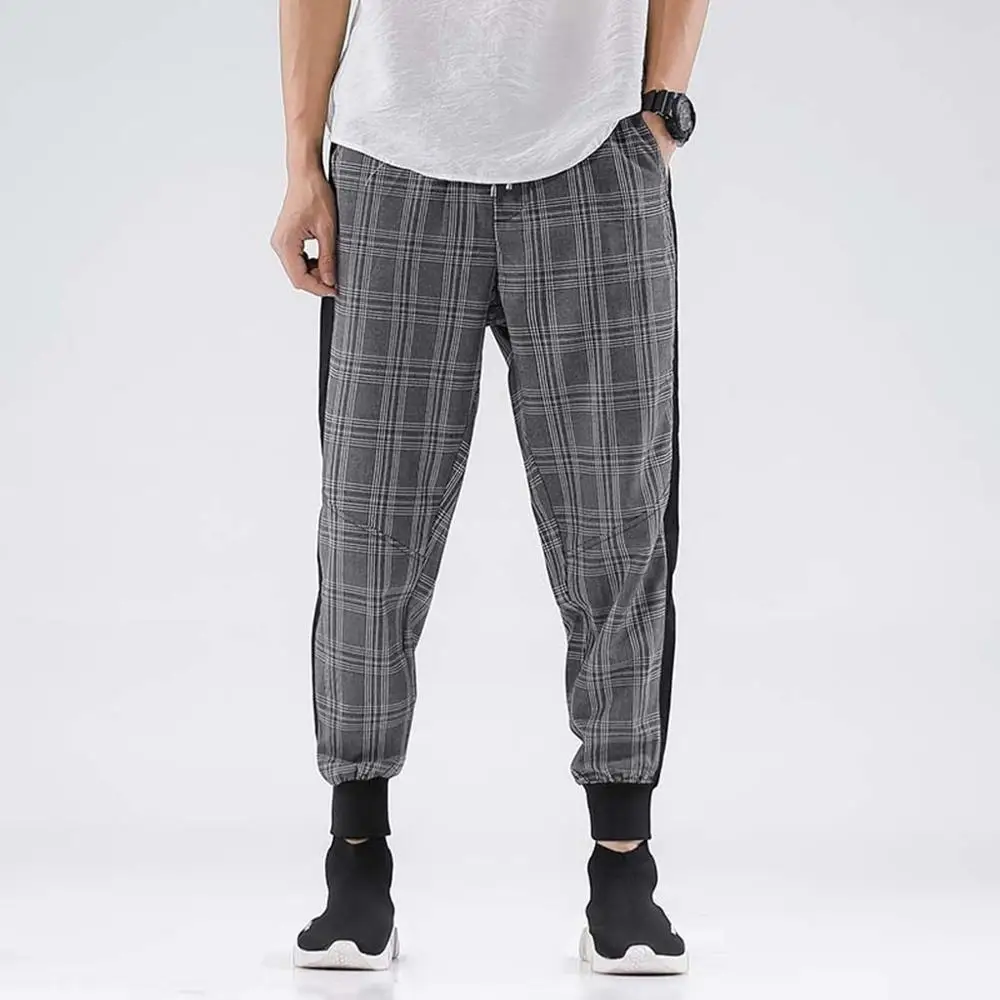 2019 Harem Pants Men Autumn Men's Fashion New Style Leisure Checkered ...