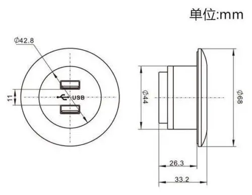 Универсальный-110 V 220V Разъем питания usb зарядный порт подключение для мебели заподлицо