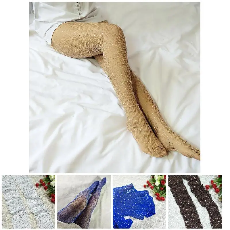 

2019 Hot Women Crystal Fishnet Net Mesh Stockings Tights Pantyhose Sexy Stretch Stockings SMA66
