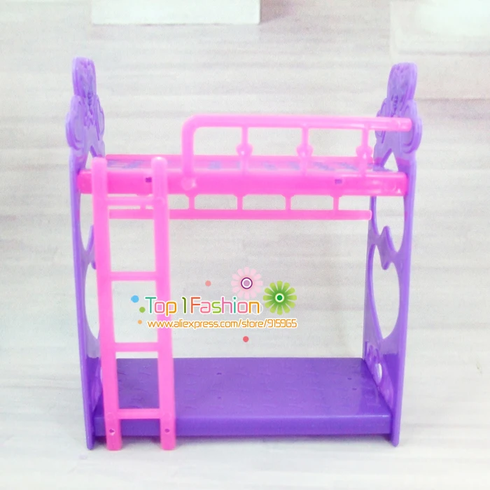 

Free shipping girl birthday gift plastic bed for barbie doll mini kelly doll play house accessories gift toy for girl