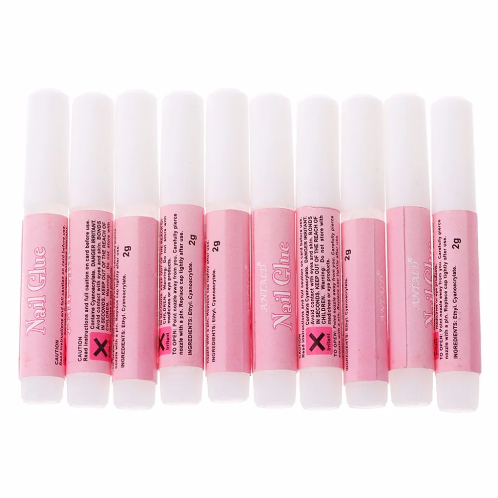 Fshall 10Pcs 2G Mini Professional Beauty Nail False Art Decoration Tips Acrylic Glue Hot Selling huismerk kopen in de aanbieding