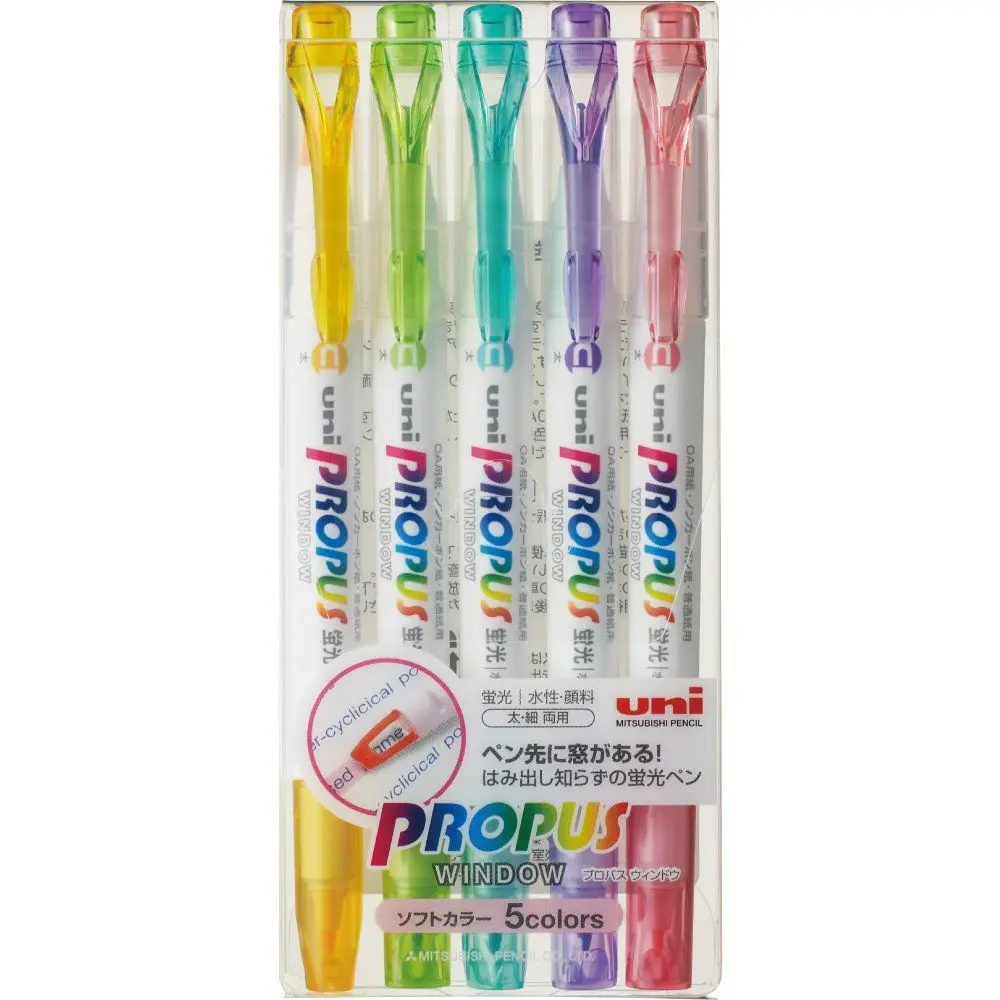 

Uni Highlighter Propus Window 5 Soft Color Set (PUS102T5CS)