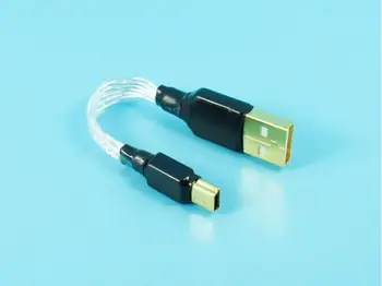 

12CM Mini USB to USB 2.0 HiFi Audiophile Hi-Speed Interconnect Pure Silver Cable