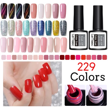 

LEMOOC 8ml UV Gel Varnish Nail Polish Set For Gellak Semi Permanent Hybrid Nails Art Off Prime White gel nail polish