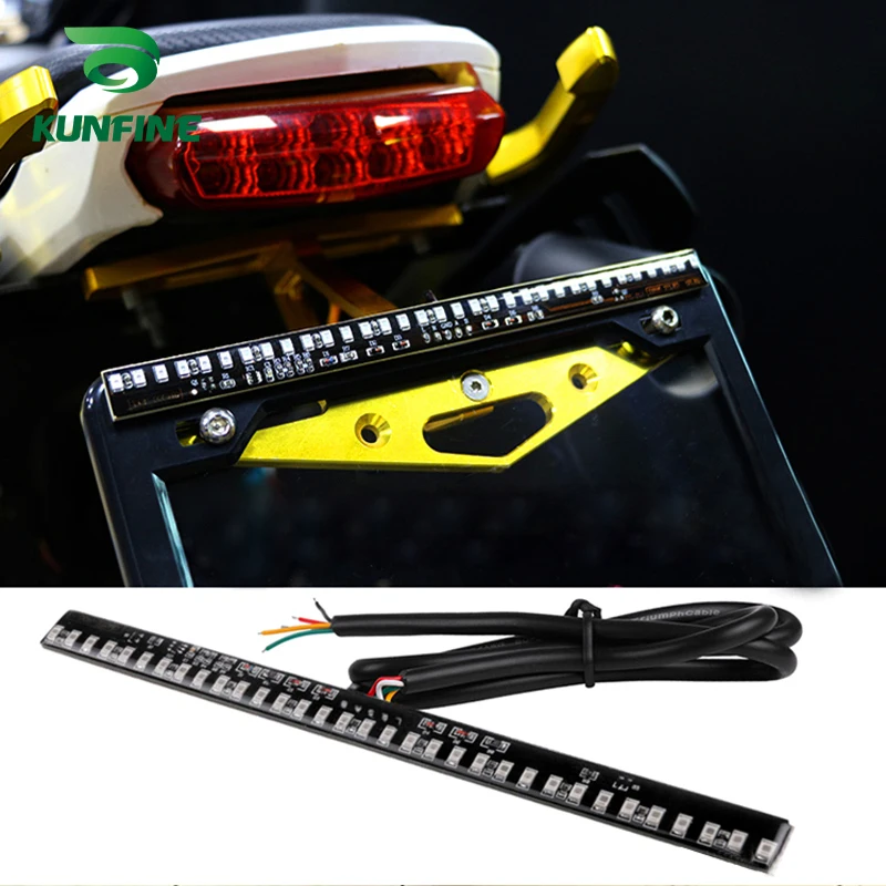 KUNFINE 4PCS Universal Motorcycle LED Turn Signal Indicators light Blinkers Flexible Bendable Amber Light 3 (1) L