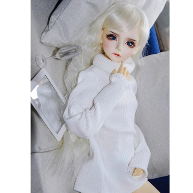 Allaosify Newest1/3 1/4 1/6 Bjd парик высокотемпературный Европейский стиль белый волнистый длинный кудрявый прическа с челкой
