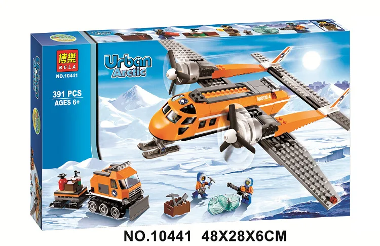 Free Shipping Bela 391Pcs City Arctic Supply Plane Model Buildinlg Kits Blocks Brick font b Toy