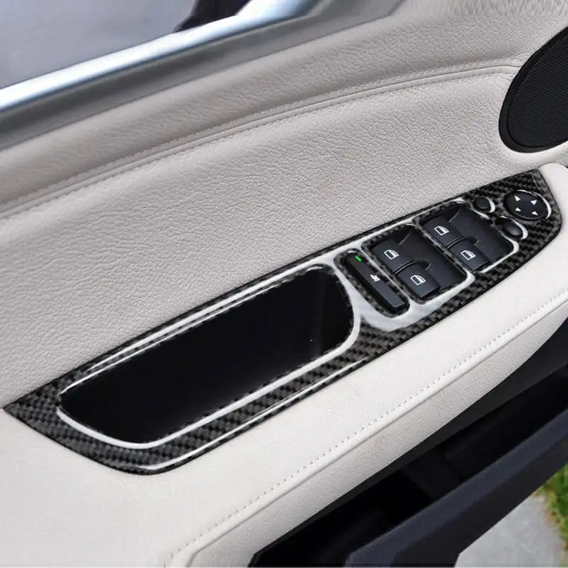 

Carbon Fiber Window Lifter Control Frame Window Switch Decor Armrest Panel Trim for BMW X5 E70 X6 E71 Car Styling Accessories
