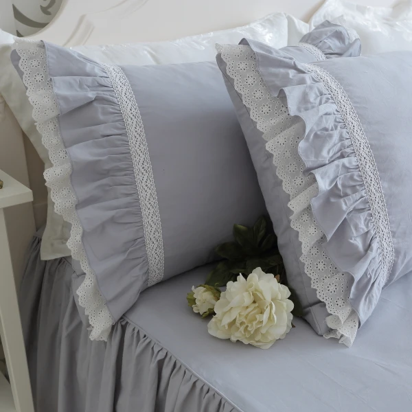 

Europe Luxury cake layers ruffle pillowcase handmade wrinkle elegant pillow cases pillow cover bownot design sweet princess