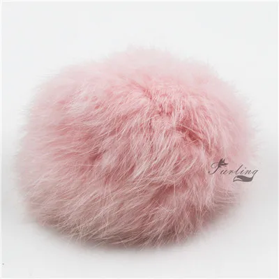 Light Pink Сворачивающий DIY 9/10 см(3,5/4 дюйма) из настоящего кроличьего меха помпонами для цепочек для ключей, сумок, очарование вязаная шапка аксессуары - Цвет: Light Pink