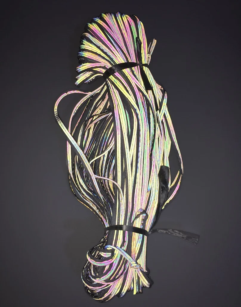 1 м/рулон ночной цветной светоотражающий трубопровод полоса радуга фантомный край полоса красота Светоотражающая Отделка одежды