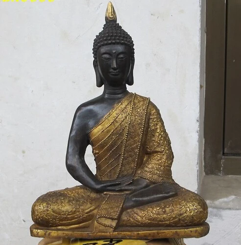Xd 003064 12 &quotтайская бронзовая позолоченная статуя Будды Ayutthaya Maitreya Sakyamuni Ru Lai|statue