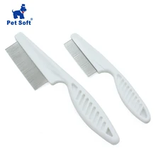 Мягкая расческа для ухода за животными, защищающая от блох, расческа для кошек и собак, гребень для ухода за шерстью домашних животных, комфортная расческа для ухода за блохами из нержавеющей стали