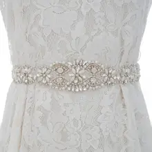 Роскошный Серебряный хрустальный свадебный пояс жемчужная тесьма со стразами пояс невесты свадебное платье S130S