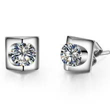Pretty 0.3Ct/шт обручальное кольцо серьги-гвоздики проверенный на подлинность подлинный 18 K 750 белый золотой юбилей серьги высокого качества