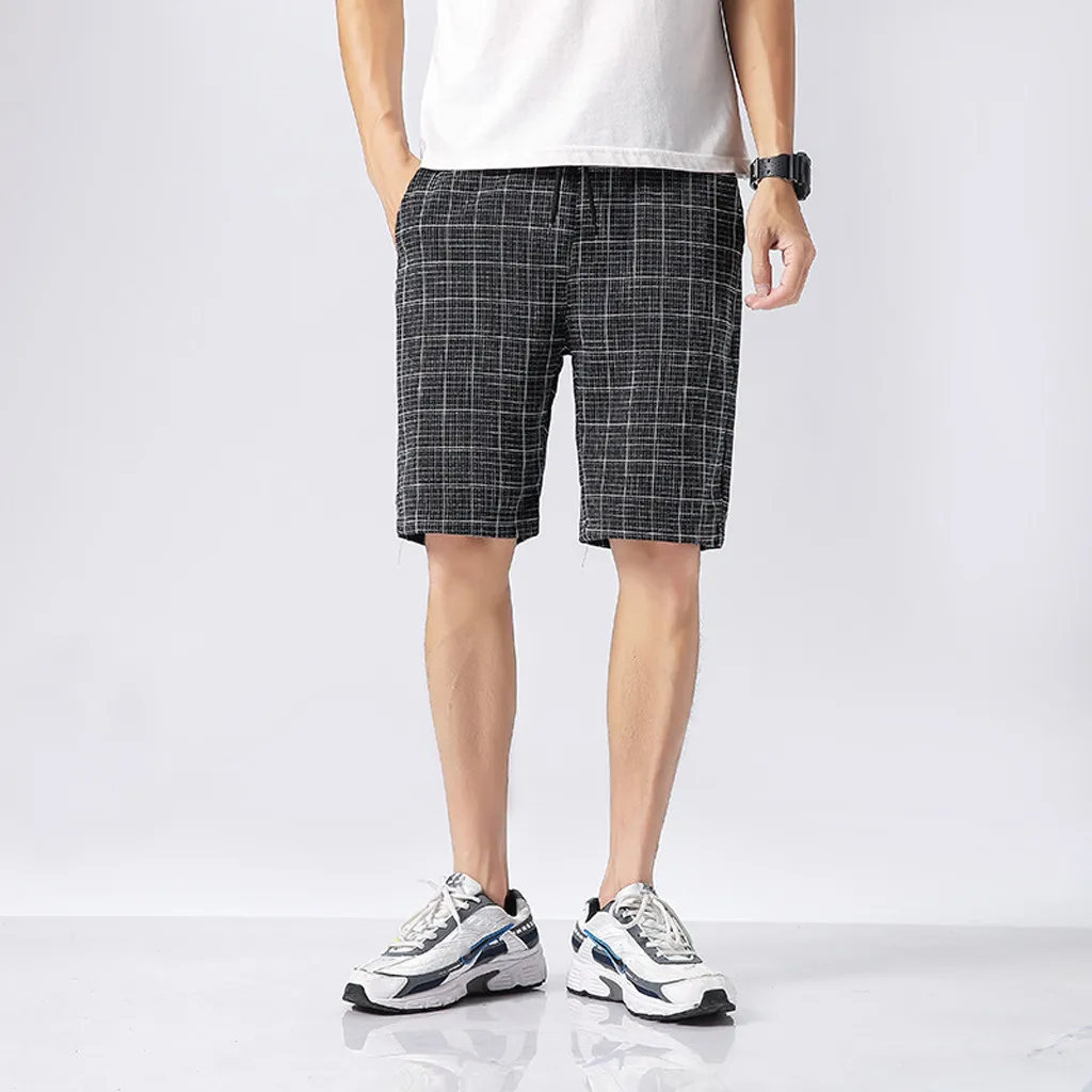 Feitong груз мужские шорты для бега ropa летние новые модные удобные мужские клетчатые повседневные свободные шорты pantalones hombre Новинка