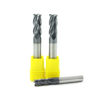 

Tungsten Steel End Mill Straight Shank 4 Flute Solid Carbide CNC Milling Cutter