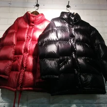 Новинка, зимнее модное женское пальто на утином пуху, повседневные свободные куртки для женщин, женские толстые и теплые пуховые парки, черные, красные