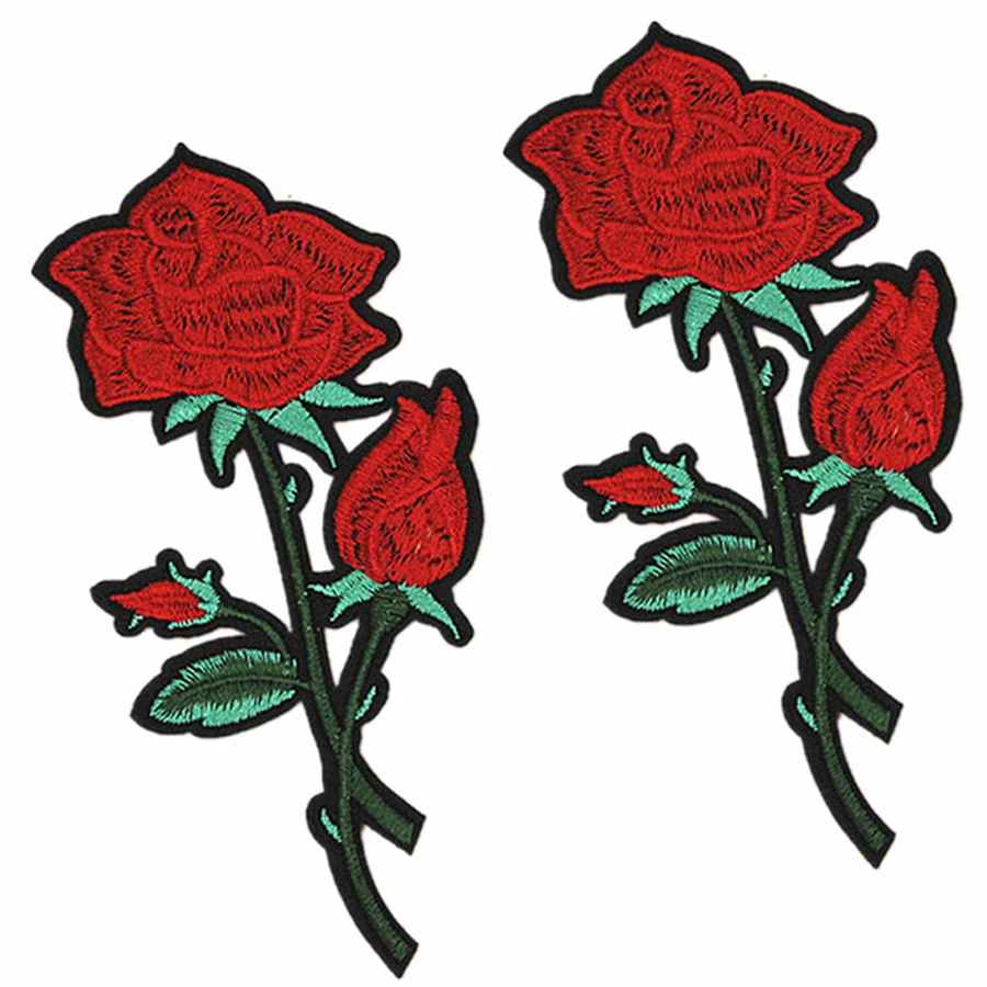 10pcs large rose flowers embroidery patches iron on or sewing stickers 10pcs large rose flowers embroidery patches iron on or sewing stickers