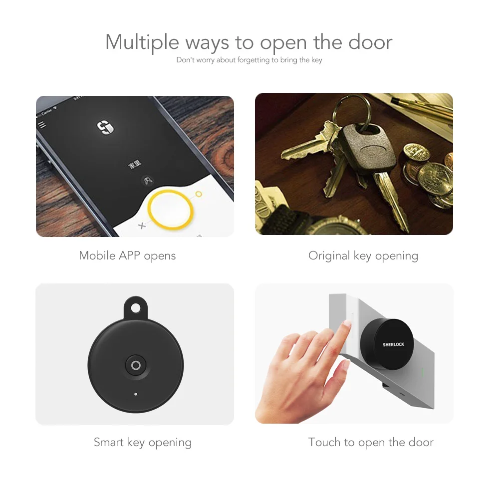  Sherlock Smart Fingerprint Wireless Lock S2 Bluetooth Control APP Open Keyless Integrated Electroni - 4000224430082