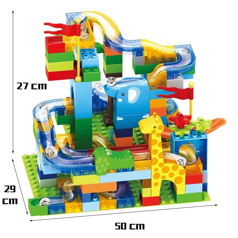 168 шт мраморные гоночные шары лабиринт джунгли трек большой размер строительные блоки образовательные раздвижные кирпичи Duploe игрушки подарки для детей