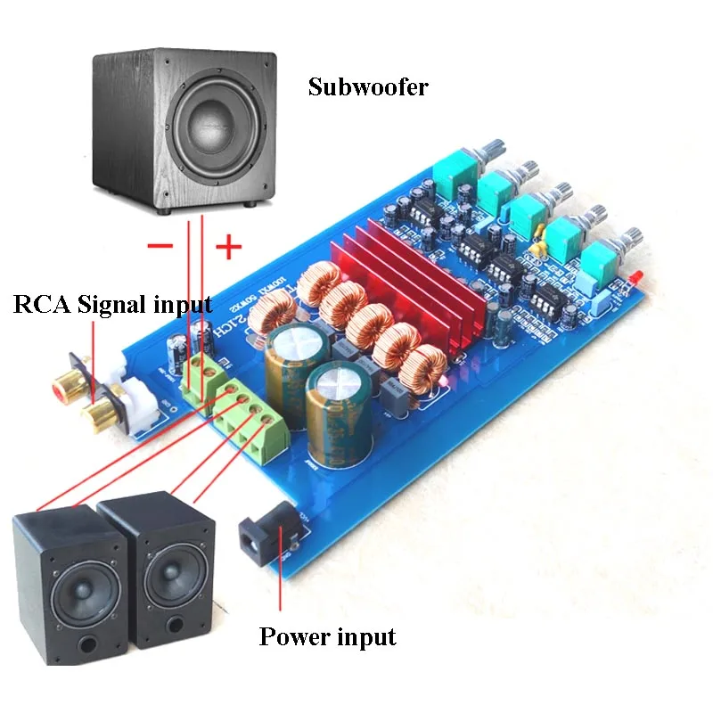 DP1 TPA3116 D2 NE5532* 4 2.1 HIFI AUDIO Digital Amplifier Board 50W*2+ 100W Subwoofer power amplificador board
